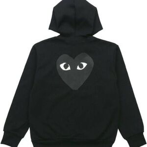 COMME DES GARÇONS CDG PLAY BLACK HEART BACK PRINT ZIP UP HOODIE